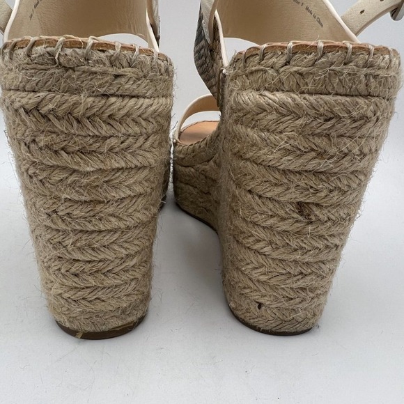 Dolce Vita Spiro Two Band Espadrille Wedge Sandals Off-white / Snake Skin Size 9 - Picture 7 of 9